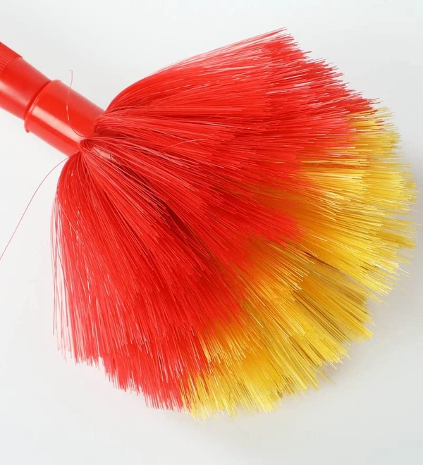 Homeoculture HomeoCulture COB Broom [6 ft, Pack of ] Broom with Long Stainless Steel Rod and Extendable Cobweb Cleaner Stick Handle Brush Use in Fan, Ceiling, and Roof Home Cleaning - Multicolor - 0.5